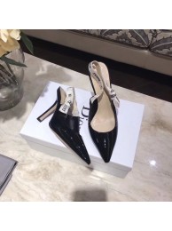 Replica Dior Leather Slingback Flat With Heel 10cm DR0496